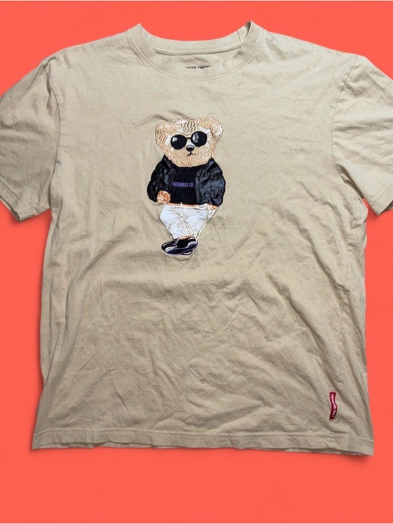 Members Only Other - Members Only Beige Teddy Bear Embroidered Short Sleeve T Shirt Size Large